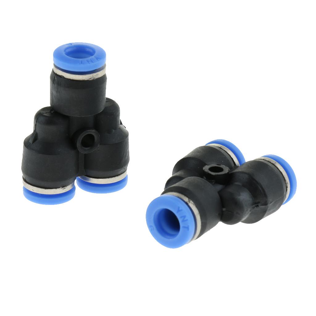 4xPush To Connect Fitting, Pneumatic Y Connector Air Hose Tube 10 Pcs PY-6