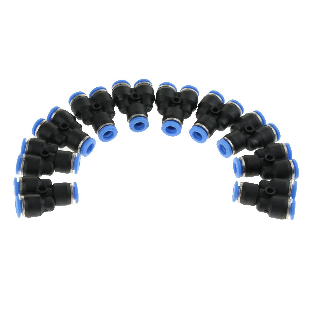 2xPush To Connect Fitting, Pneumatic Y Connector Air Hose Tube 10 Pcs PY-6