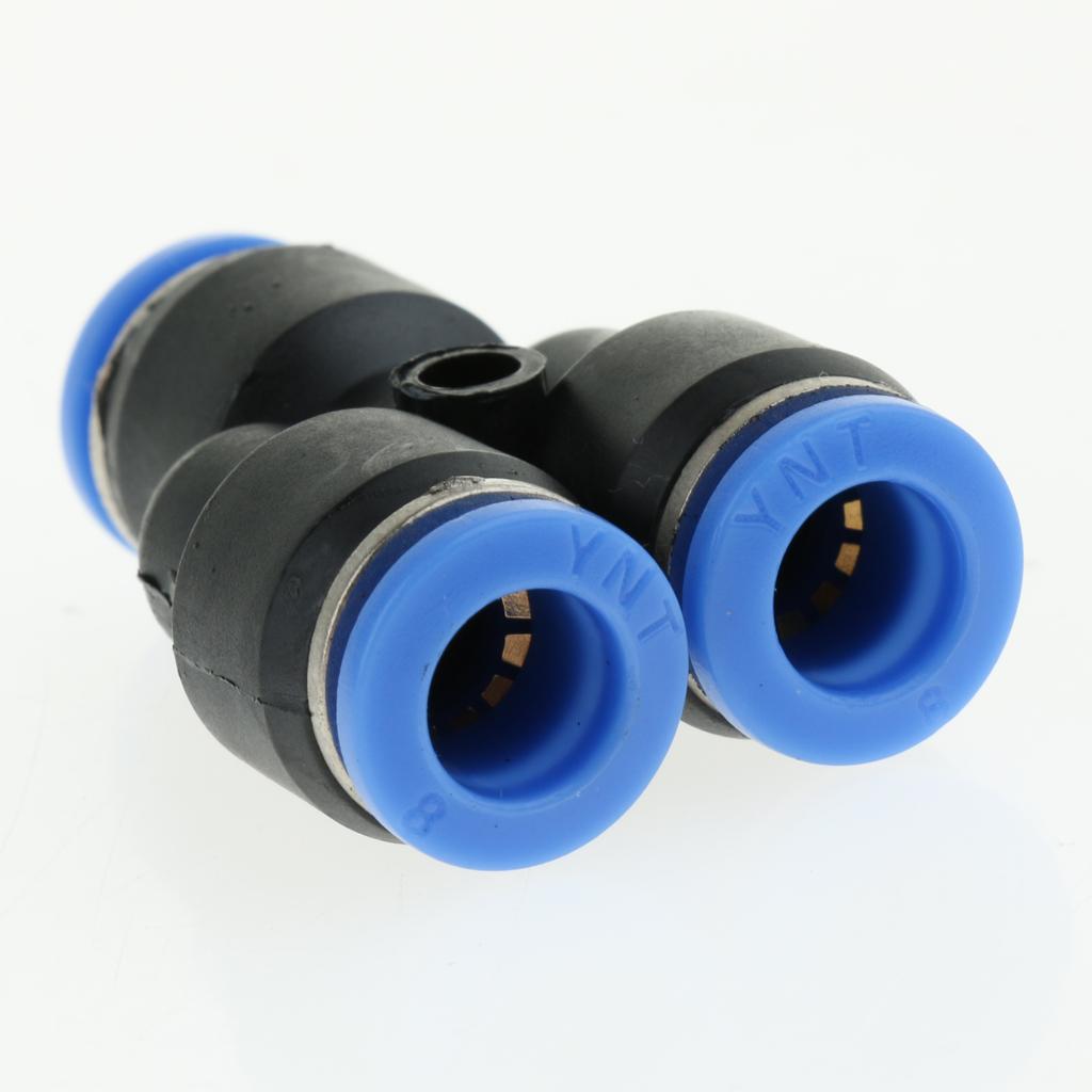 10 Pcs Push To Connect Fitting, Pneumatic Y Connector Tee Air Hose Tube 8mm