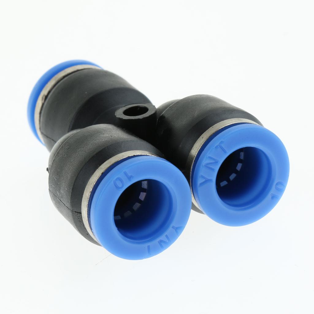 10 Pcs Push To Connect Fitting, Pneumatic Y Connector Tee Air Hose Tube 10mm