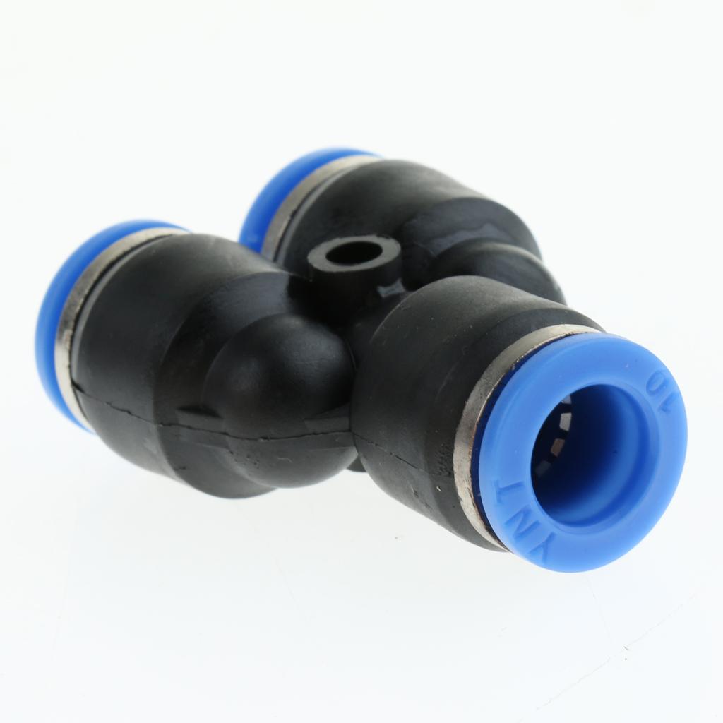 10 Pcs Push To Connect Fitting, Pneumatic Y Connector Tee Air Hose Tube 10mm