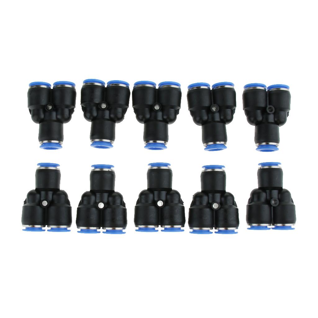 10 Pcs Push To Connect Fitting, Pneumatic Y Connector Tee Air Hose Tube 12mm