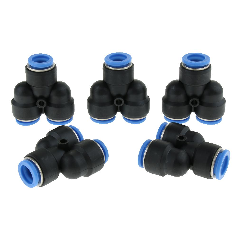 5 Pcs Push To Connect Fitting, Pneumatic Y Connector Tee Air Hose Tube 14mm