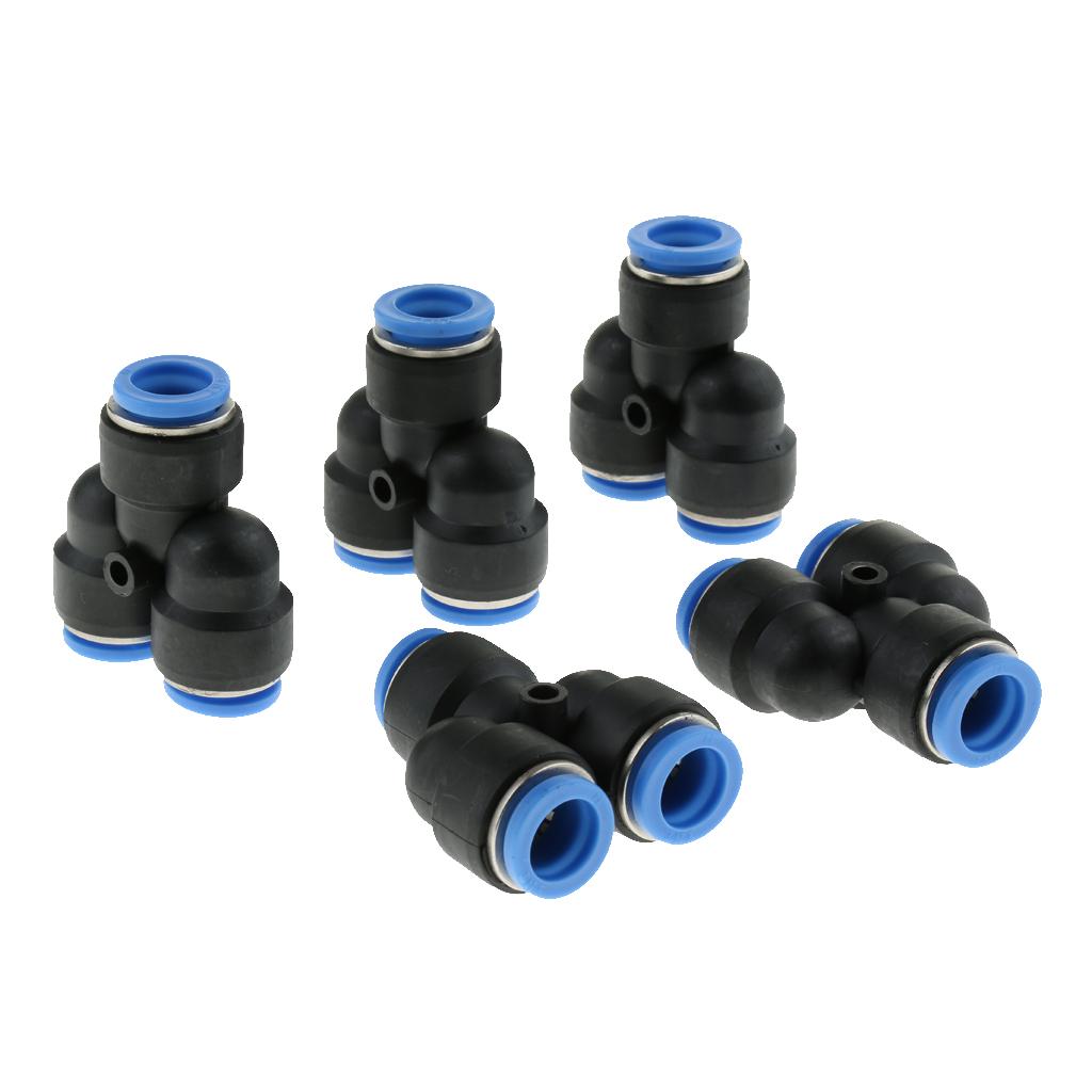 5 Pcs Push To Connect Fitting, Pneumatic Y Connector Tee Air Hose Tube 14mm