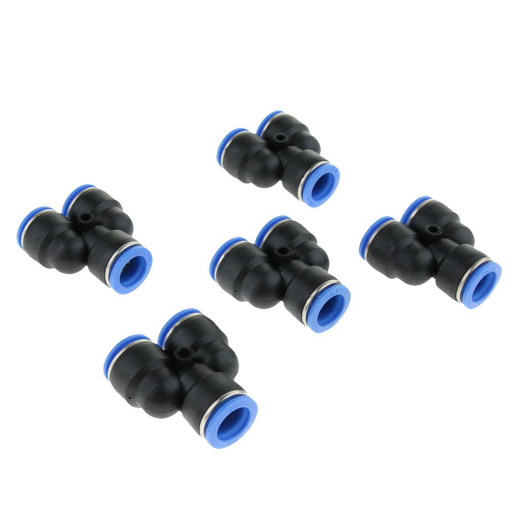 5 Pcs Push To Connect Fitting, Pneumatic Y Connector Tee Air Hose Tube 16mm