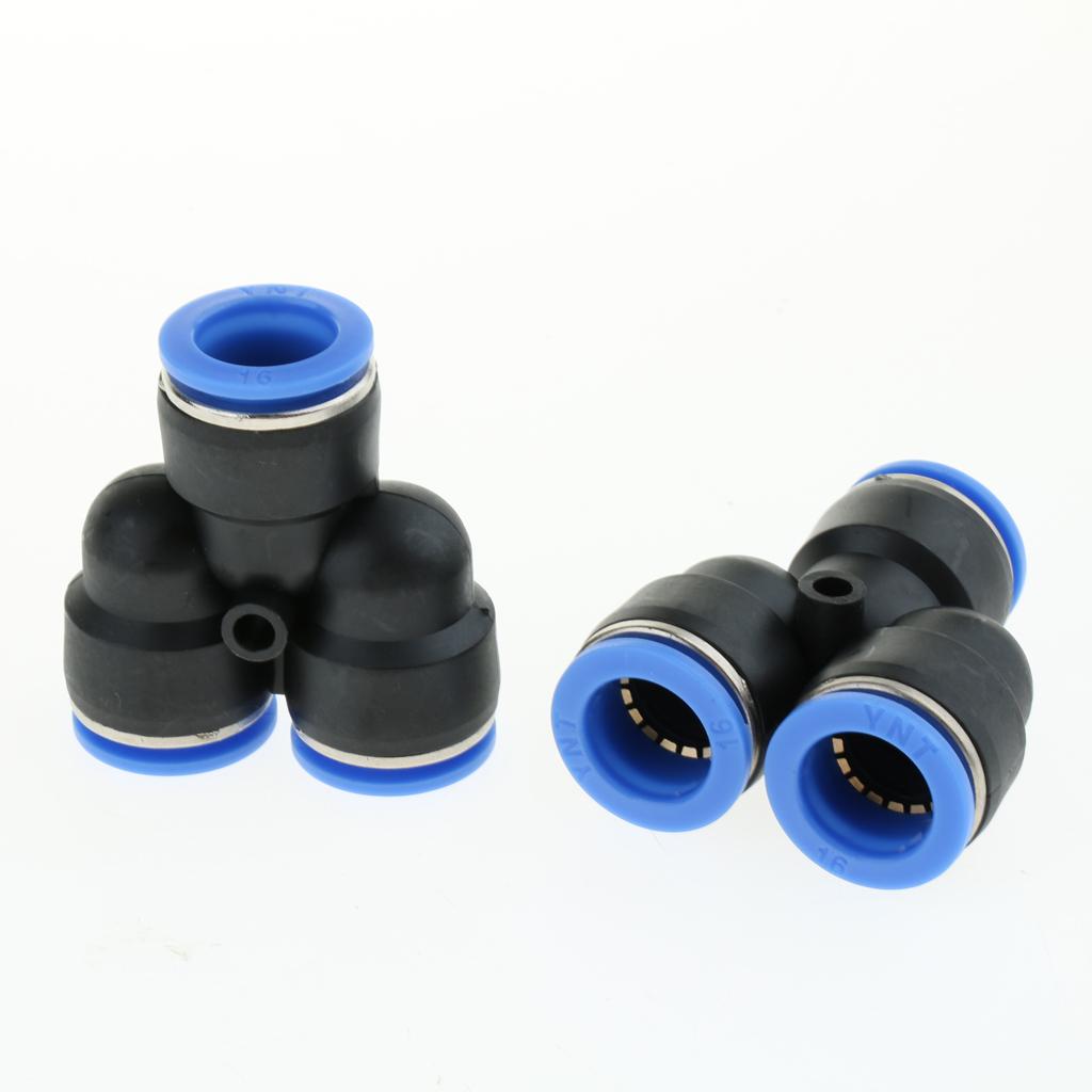 5 Pcs Push To Connect Fitting, Pneumatic Y Connector Tee Air Hose Tube 16mm