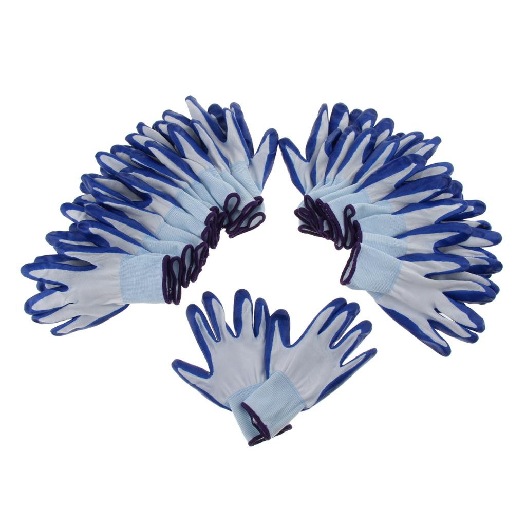 12Pairs Palm Coating Natural Rubber Glove Hand Protection 230mm 