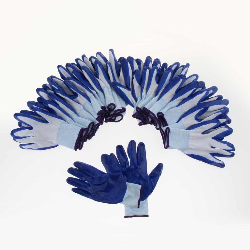 12Pairs Palm Coating Natural Rubber Glove Hand Protection 230mm 