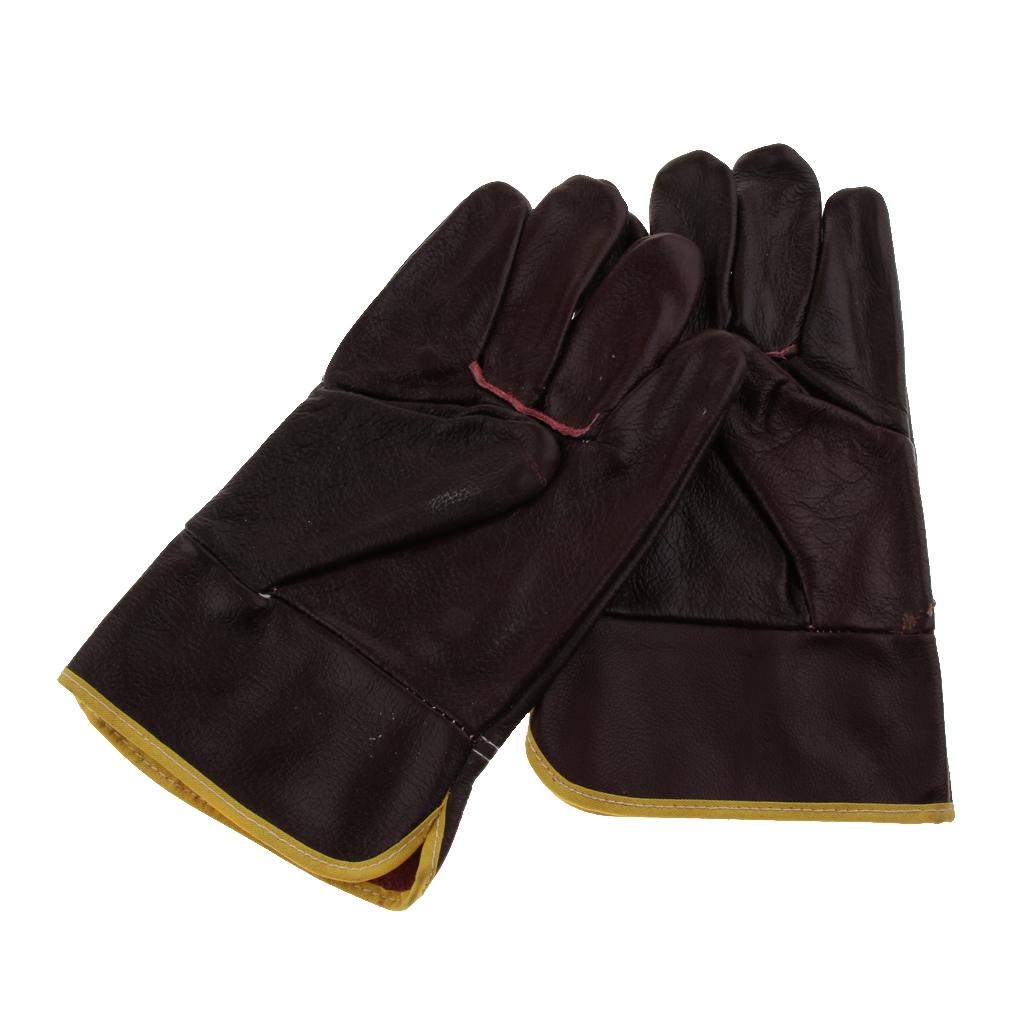 1Pair Welding Gloves Cowhide Work Safety Gauntlets 10''