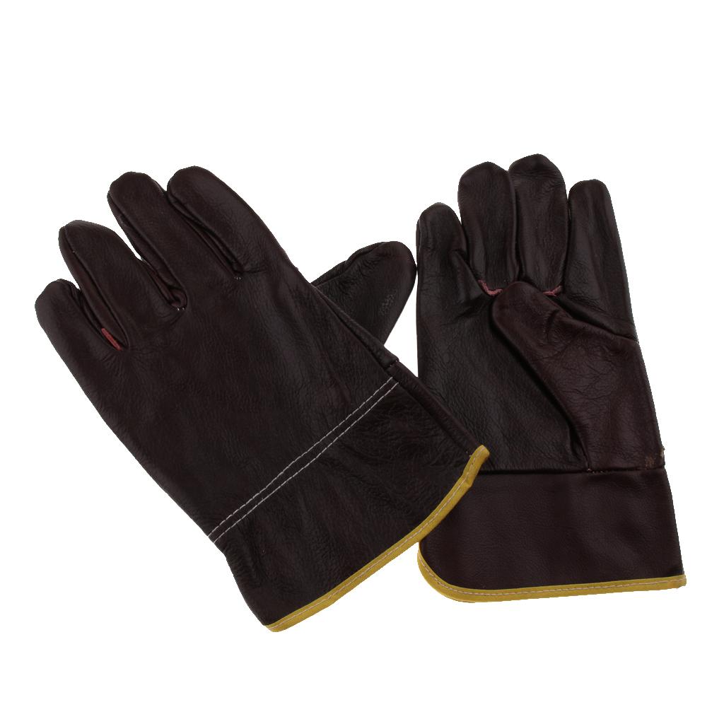 1Pair Welding Gloves Cowhide Work Safety Gauntlets 10''