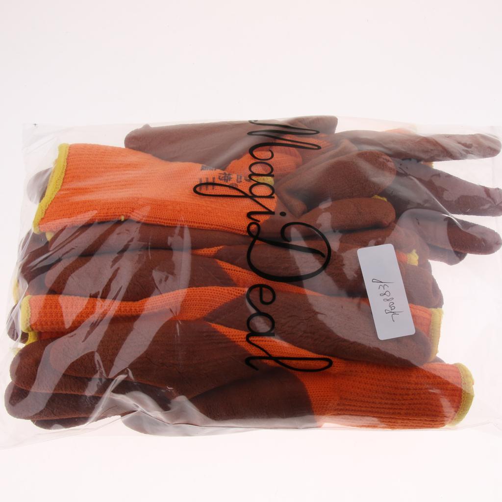 5 Pair Latex Foam Coated Gloves, Wearproof Non-slip Safety Protective Gloves