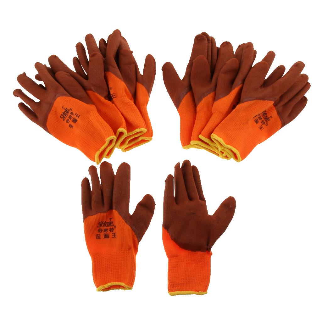 5 Pair Latex Foam Coated Gloves, Wearproof Non-slip Safety Protective Gloves