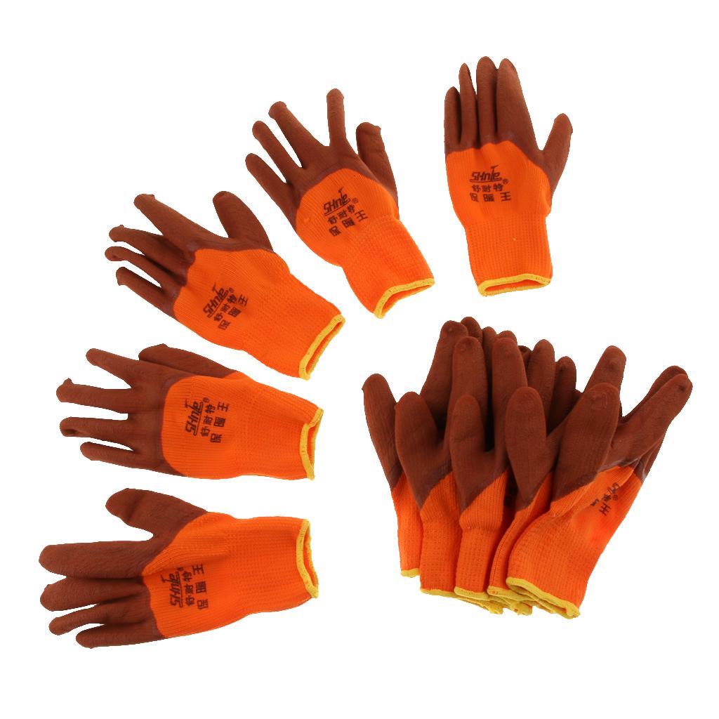 5 Pair Latex Foam Coated Gloves, Wearproof Non-slip Safety Protective Gloves