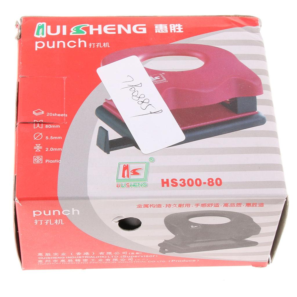 2 Hole Metal Paper Punch 1-20 Sheets Jam-Free with Adjustable Guide Black