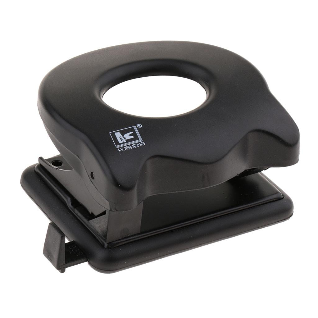 2 Hole Metal Paper Punch 1-20 Sheets Jam-Free with Adjustable Guide Black