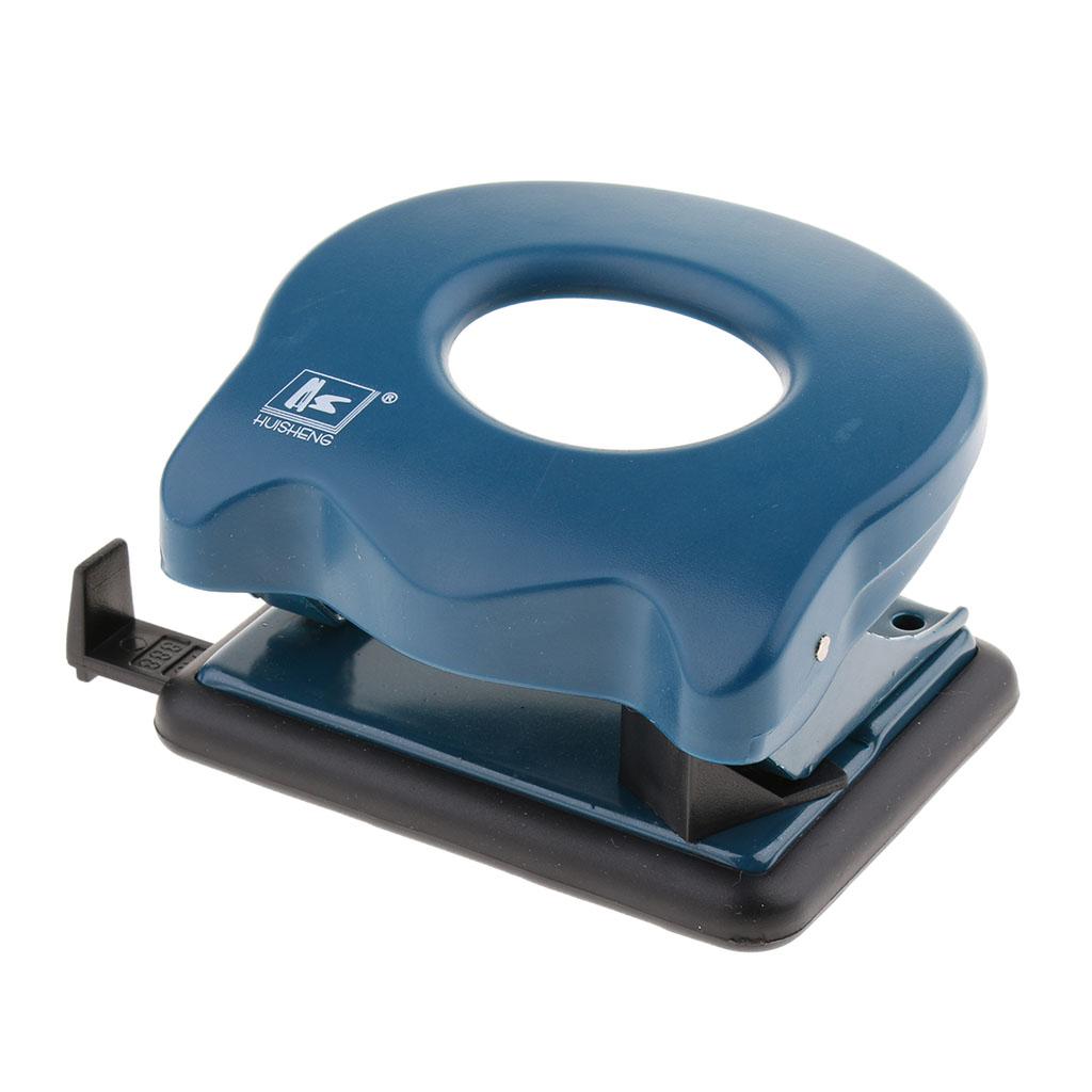 2 Hole Metal Paper Punch 1-20 Sheets Jam-Free with Adjustable Guide Blue