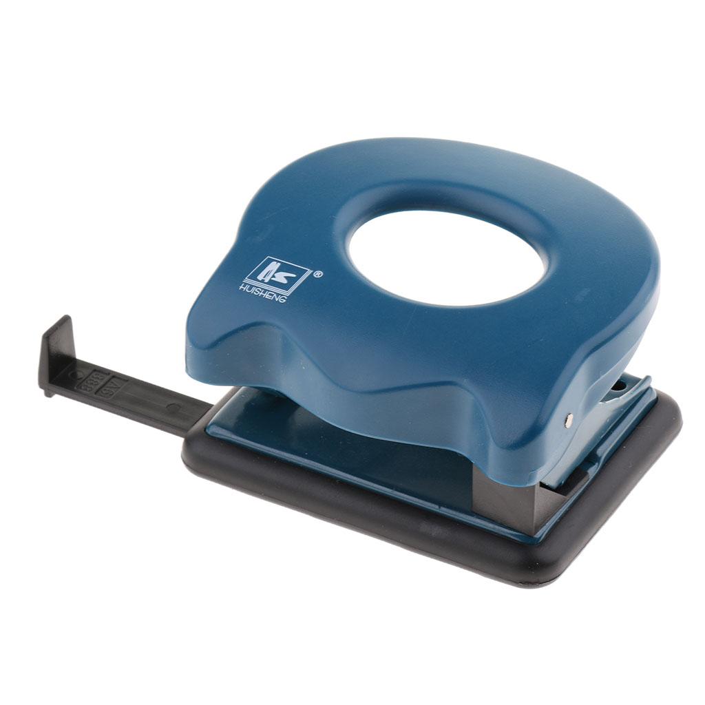 2 Hole Metal Paper Punch 1-20 Sheets Jam-Free with Adjustable Guide Blue