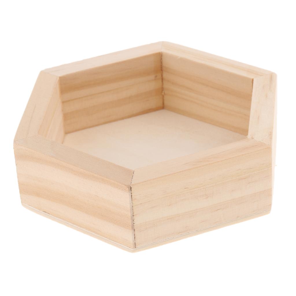 Wooden Hexagon Necklace Jewelry Display Tray Case, Jewelry Storage Box S