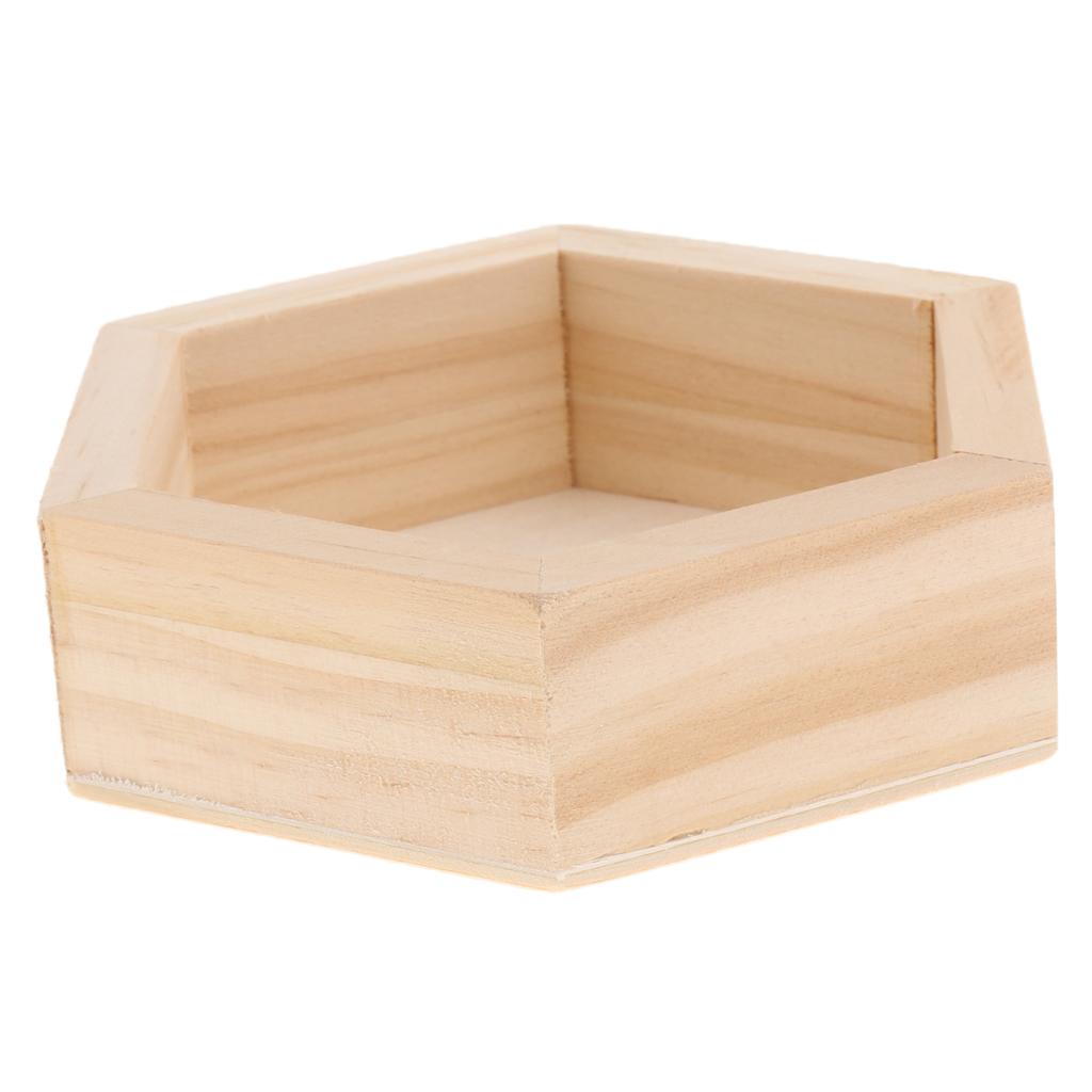 Wooden Hexagon Necklace Jewelry Display Tray Case, Jewelry Storage Box S