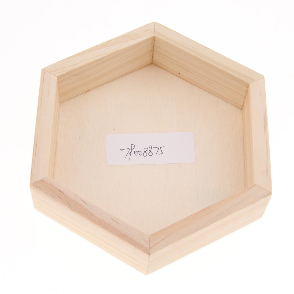 Wooden Hexagon Necklace Jewelry Display Tray Case, Jewelry Storage Box M