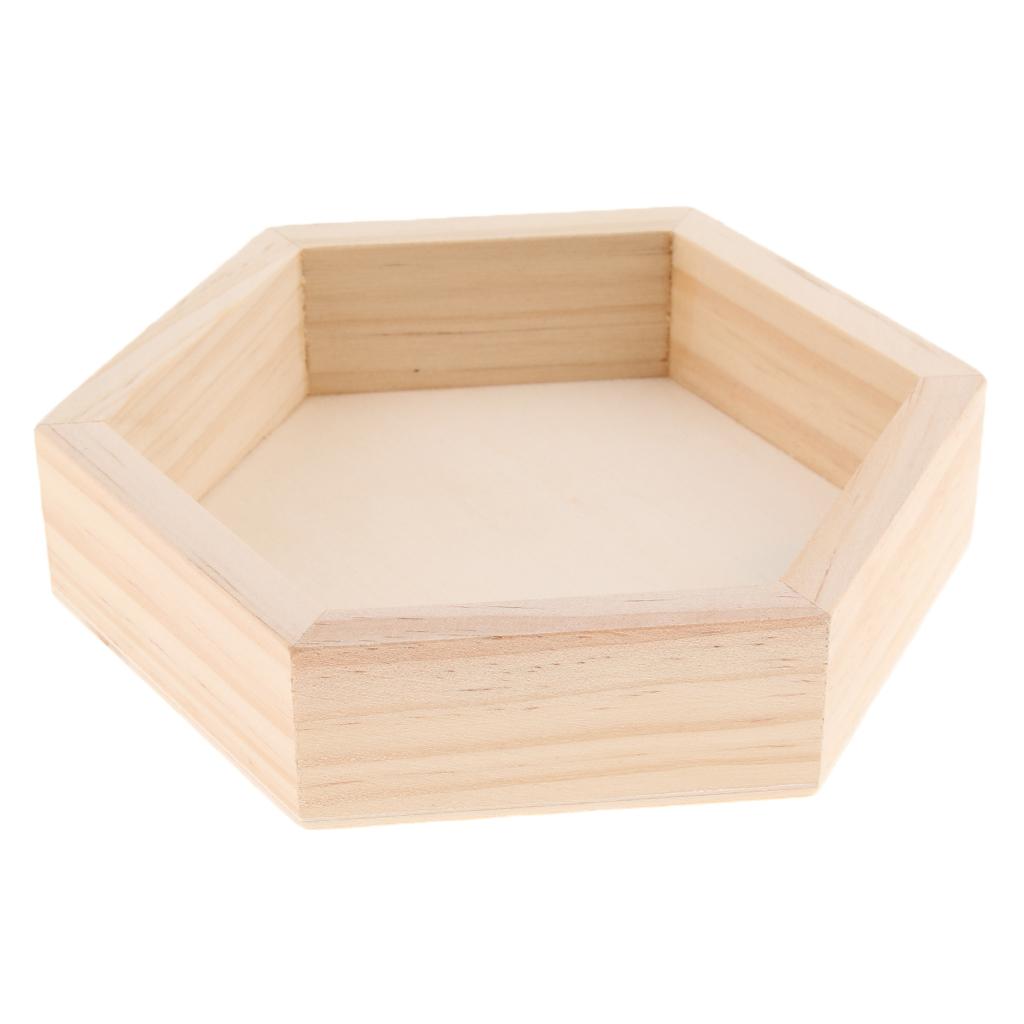 Wooden Hexagon Necklace Jewelry Display Tray Case, Jewelry Storage Box M