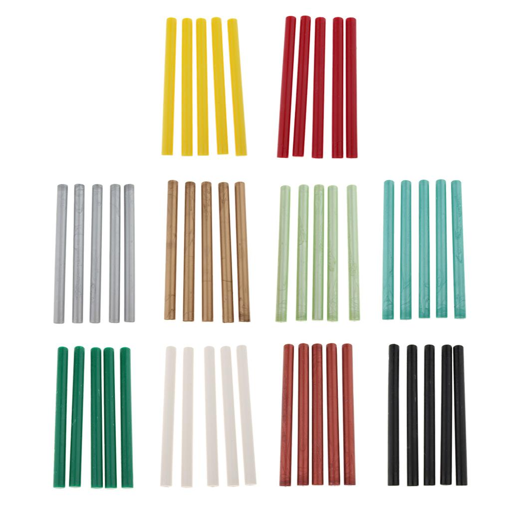 50x Round Sealing Wax Stick Seal Stamp Glue for Wedding Party Tools 10 Color