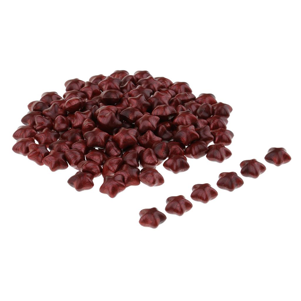 100 Pieces Star Shape Sealing Wax Beads for Stamp Envelope Seal DIY Wine Red