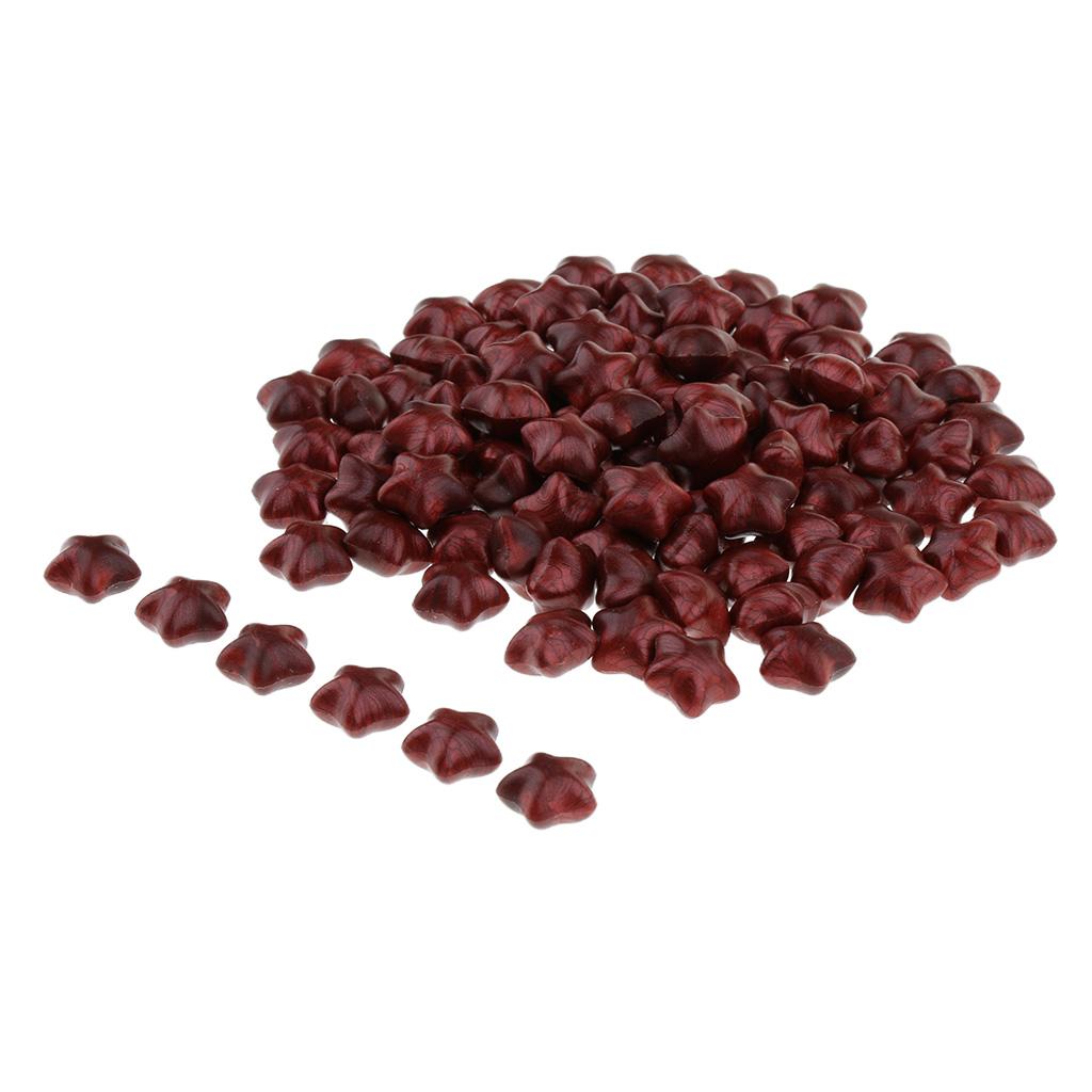 100 Pieces Star Shape Sealing Wax Beads for Stamp Envelope Seal DIY Wine Red