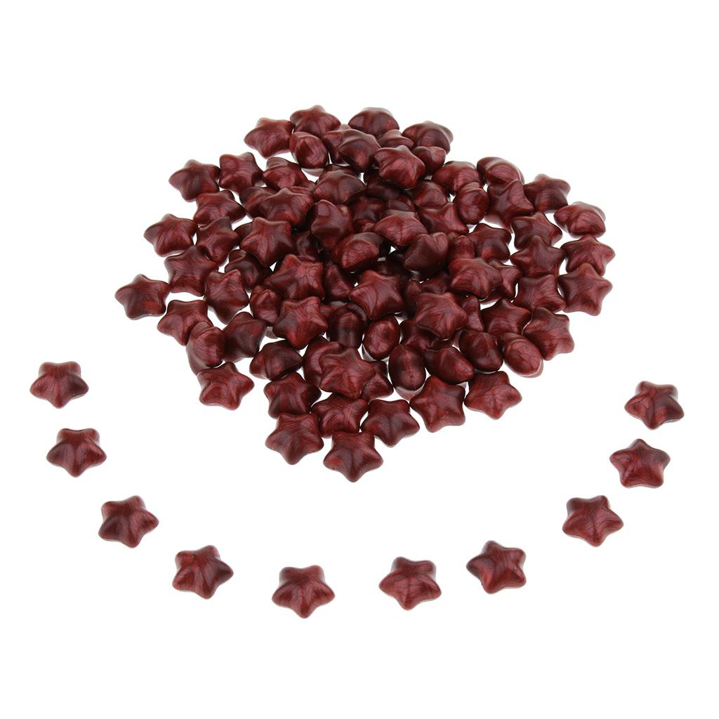 100 Pieces Star Shape Sealing Wax Beads for Stamp Envelope Seal DIY Wine Red