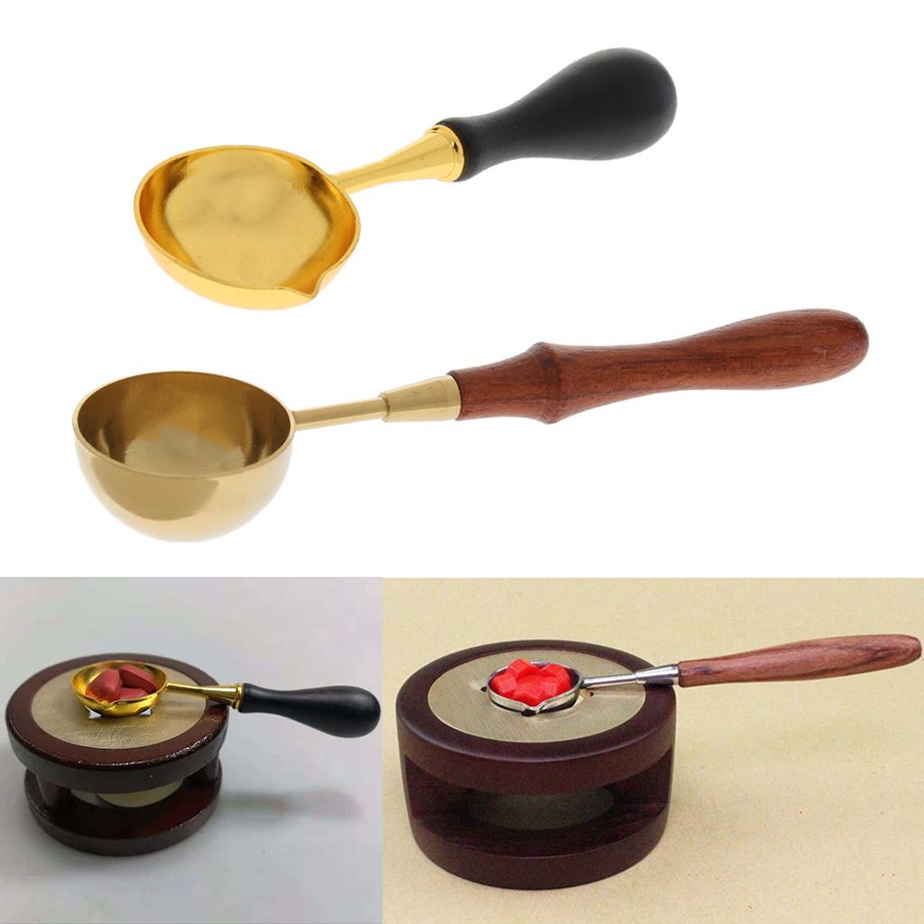 Wax Sticks Seal Melting Spoon Furnace Tool Sealing Stamp Kit Wood