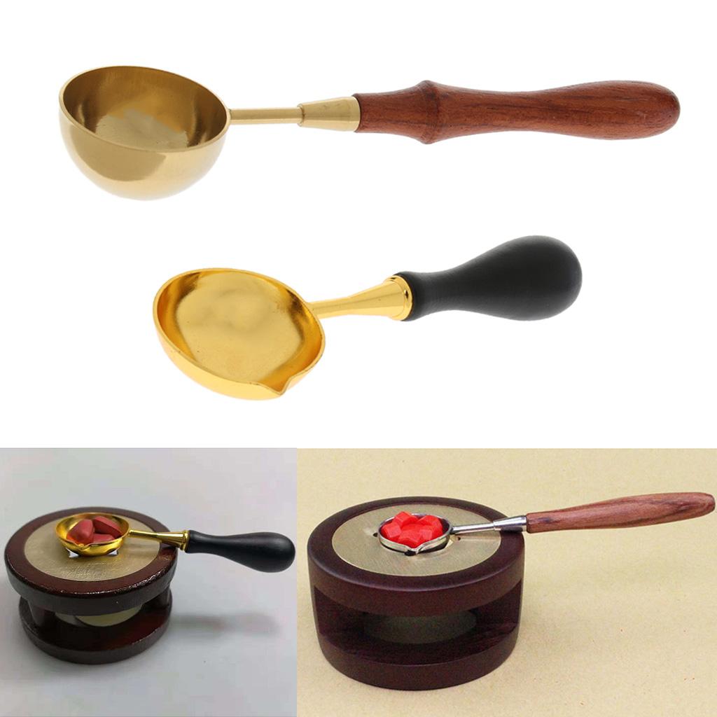 Wax Sticks Seal Melting Spoon Furnace Tool Sealing Stamp Kit Wood