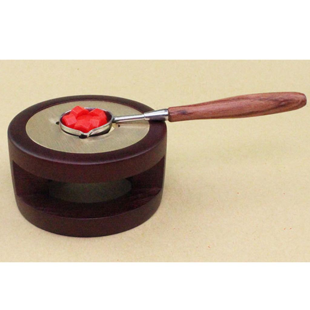 Wooden Sealing Wax Melting Furnace Stove, Wax Stick Wax Bead Wax Seal Warmer