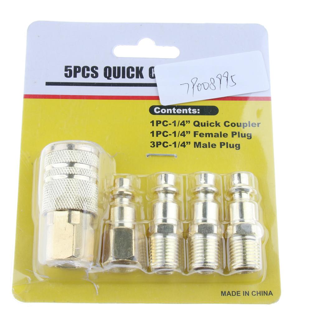 Heavy Duty Quick Coupler Set Air Hose Connector Fittings 1/4