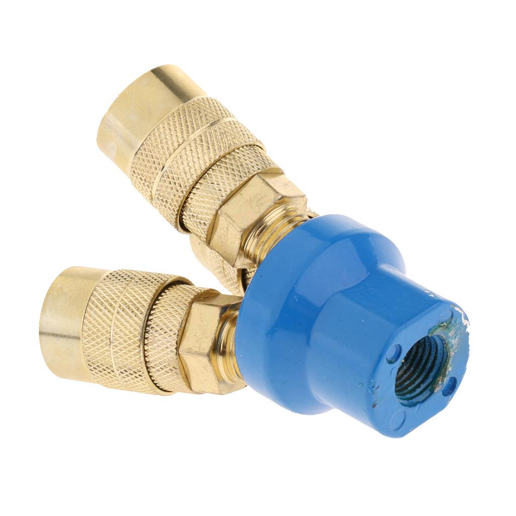 Brass 3-Way Air Hose Manifold Quick Coupler Connector Fitting Splitter 1/4