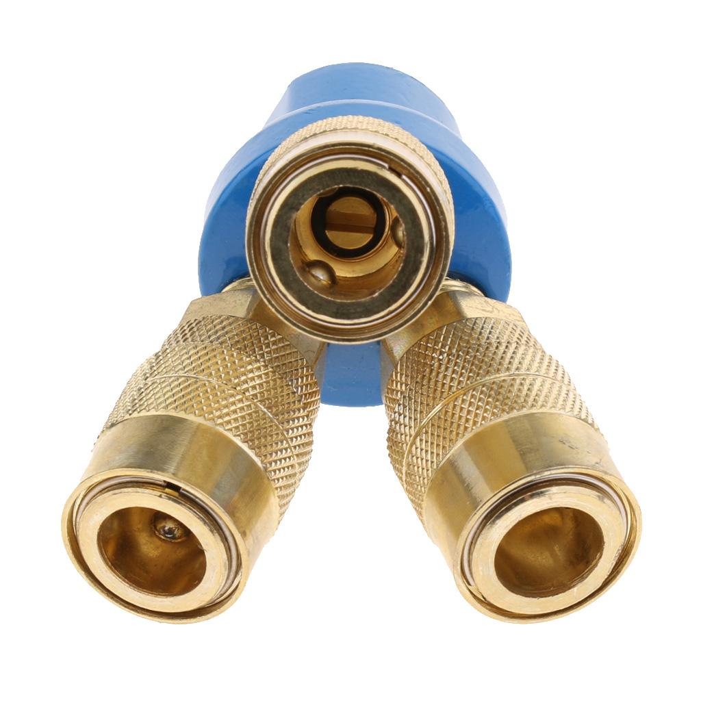 Brass 3-Way Air Hose Manifold Quick Coupler Connector Fitting Splitter 1/4