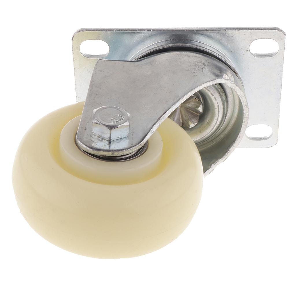 3'' White PP Swivel Plate Caster Wheels 90kg 200lbs Trolley Cart no Brake