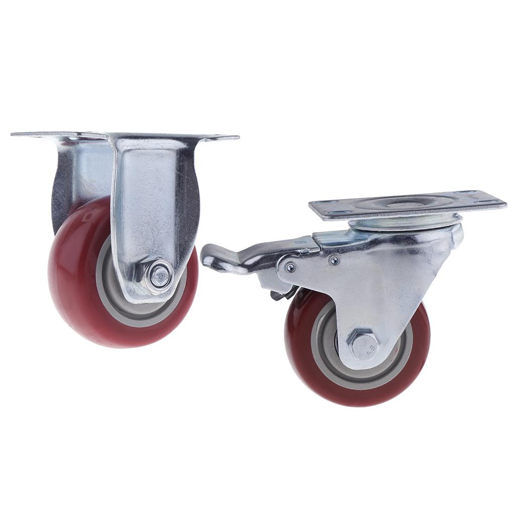 Trolley Furniture Rubber Wheel Fixed Top Plate Caster - 3 Inch