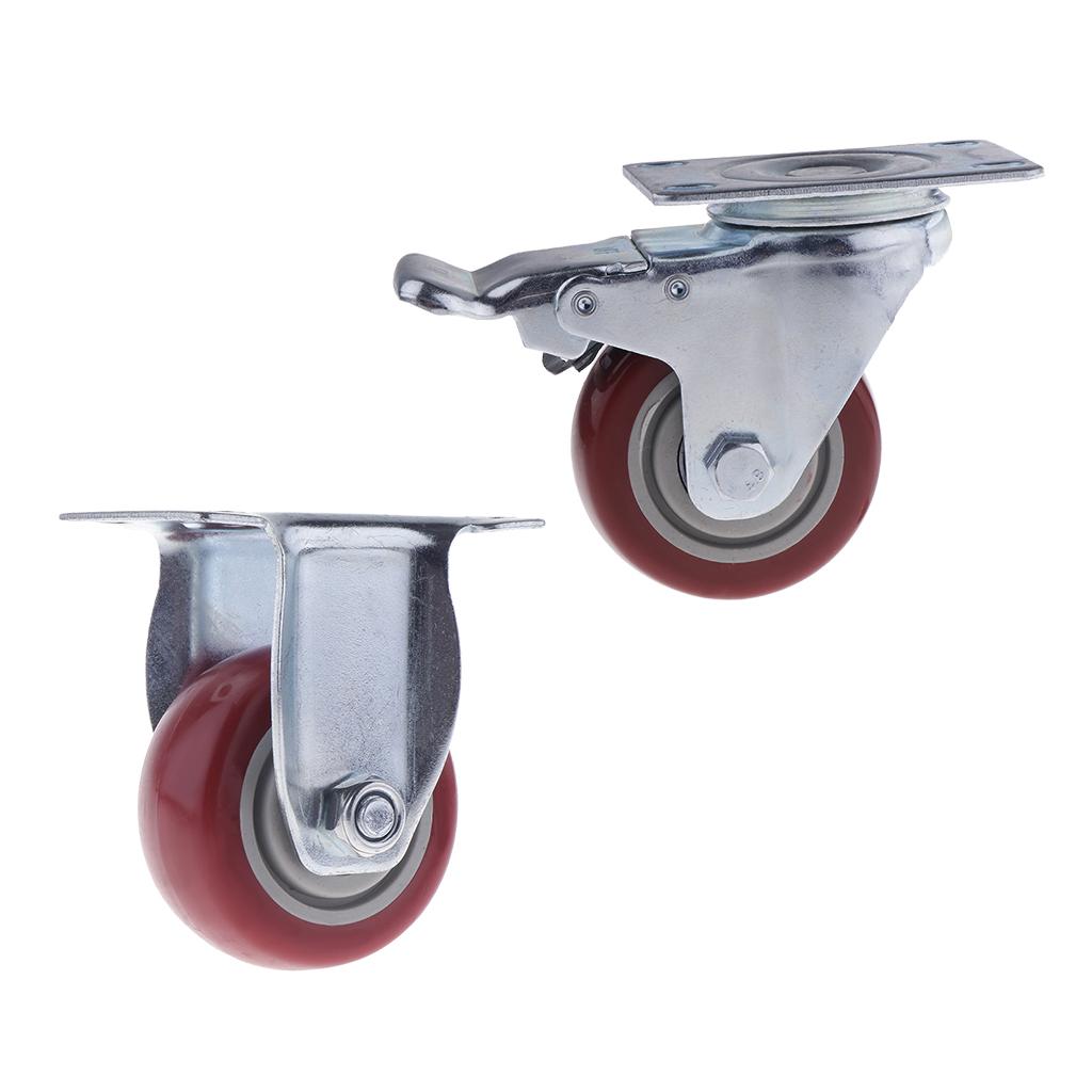 Trolley Furniture Rubber Wheel Fixed Top Plate Caster - 3 Inch
