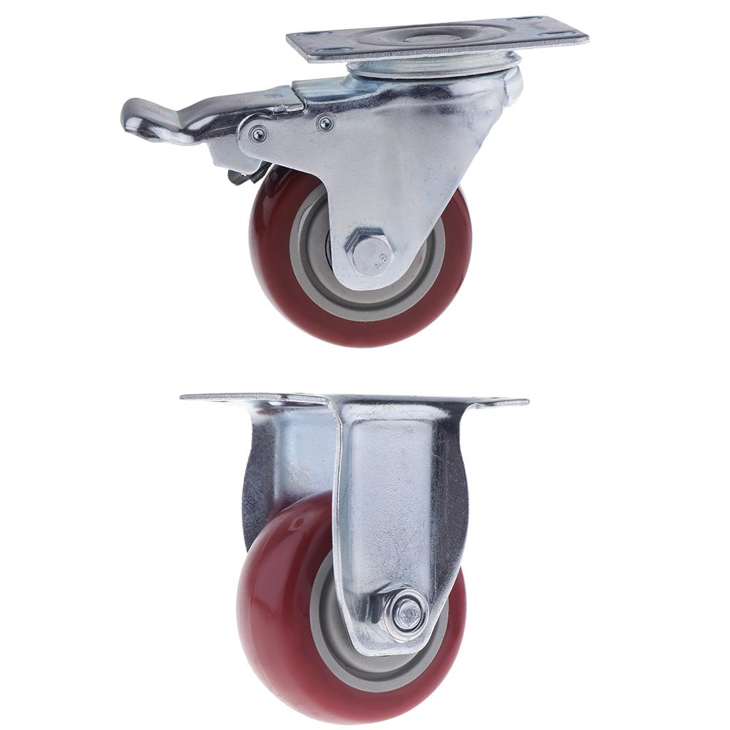 Trolley Furniture Rubber Wheel Fixed Top Plate Caster - 3 Inch