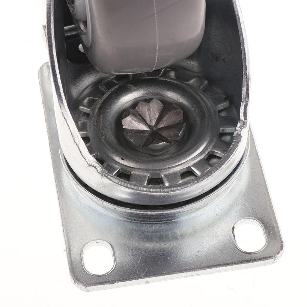 3'' Grey Swivel Plate Caster Wheels 90kg 200lbs Trolley Cart with Brake