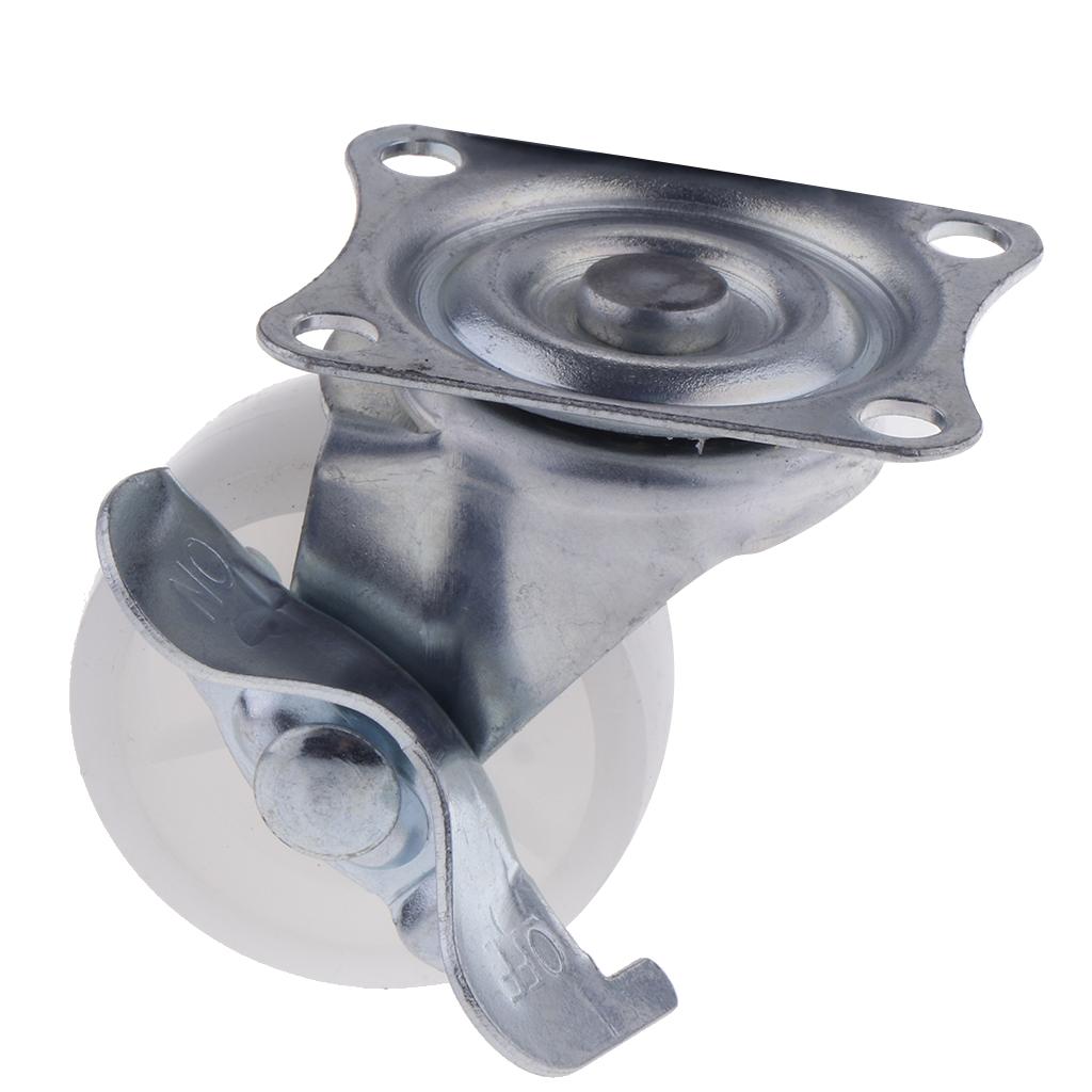 1Pack 1.5'' Swivel Caster Nylon Wheel Top Plate Bearing Heavy Duty With Brake