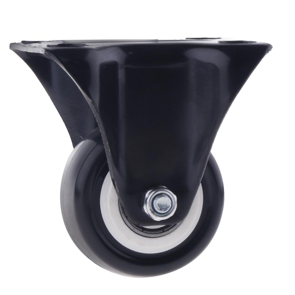 Heavy Duty Top Plate Fixed Castor Rubber Wheels Trolley Furniture Caster 2''
