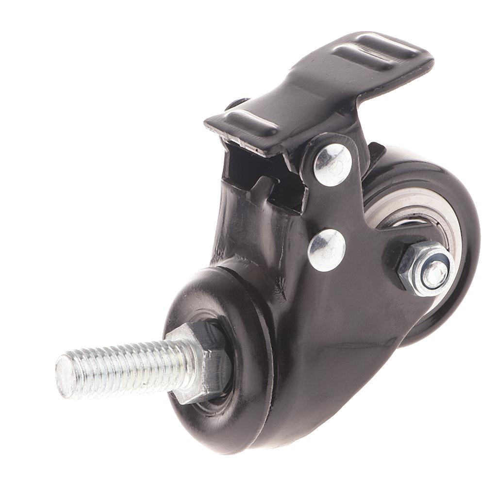 1.5'' Rubber Swivel Plate Caster Wheel M10 Universal Replacement with Brake