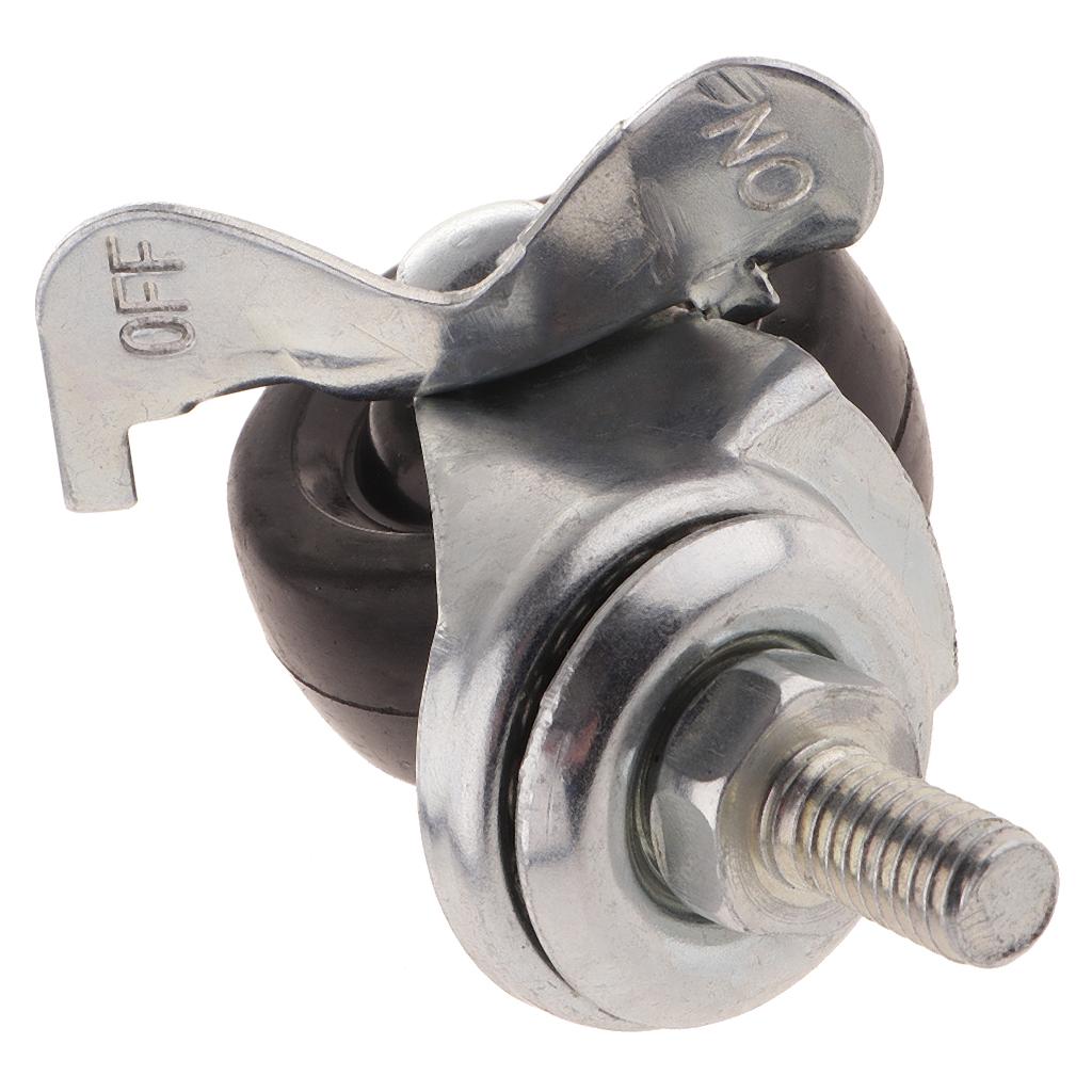 1.5'' Rubber Swivel Plate Caster Wheel M8 Universal Replacement w/ Brake
