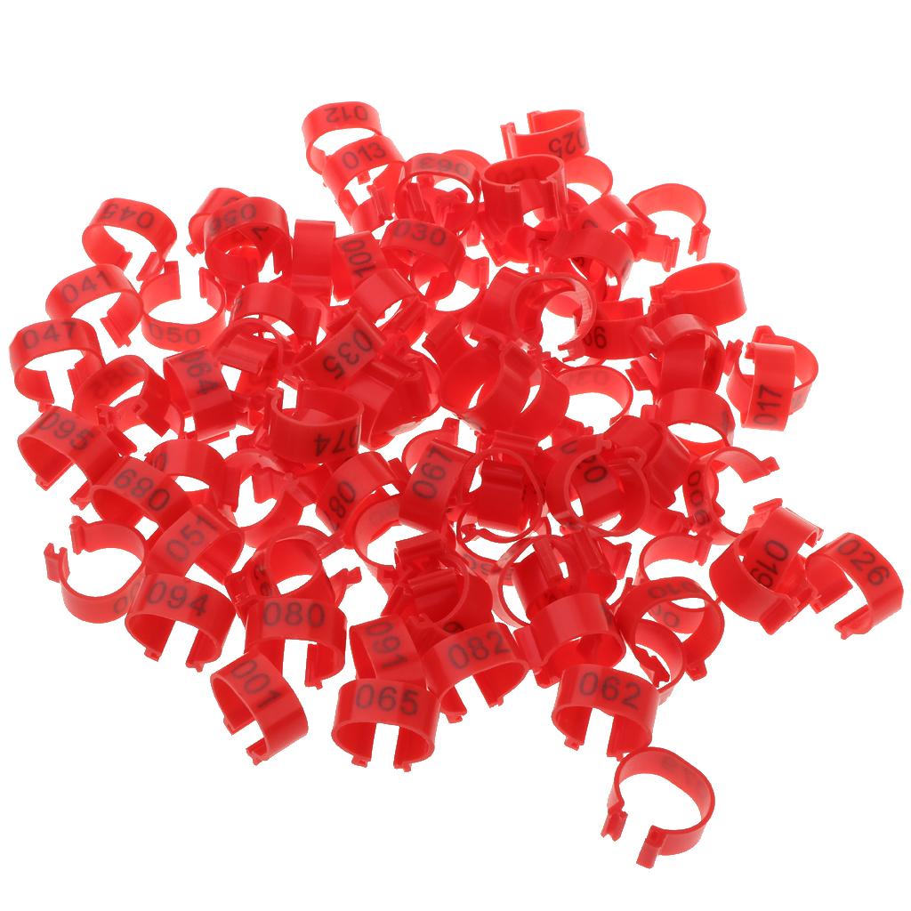 100 Pieces Racing Pigeon Leg Ring Band Tag with  Number