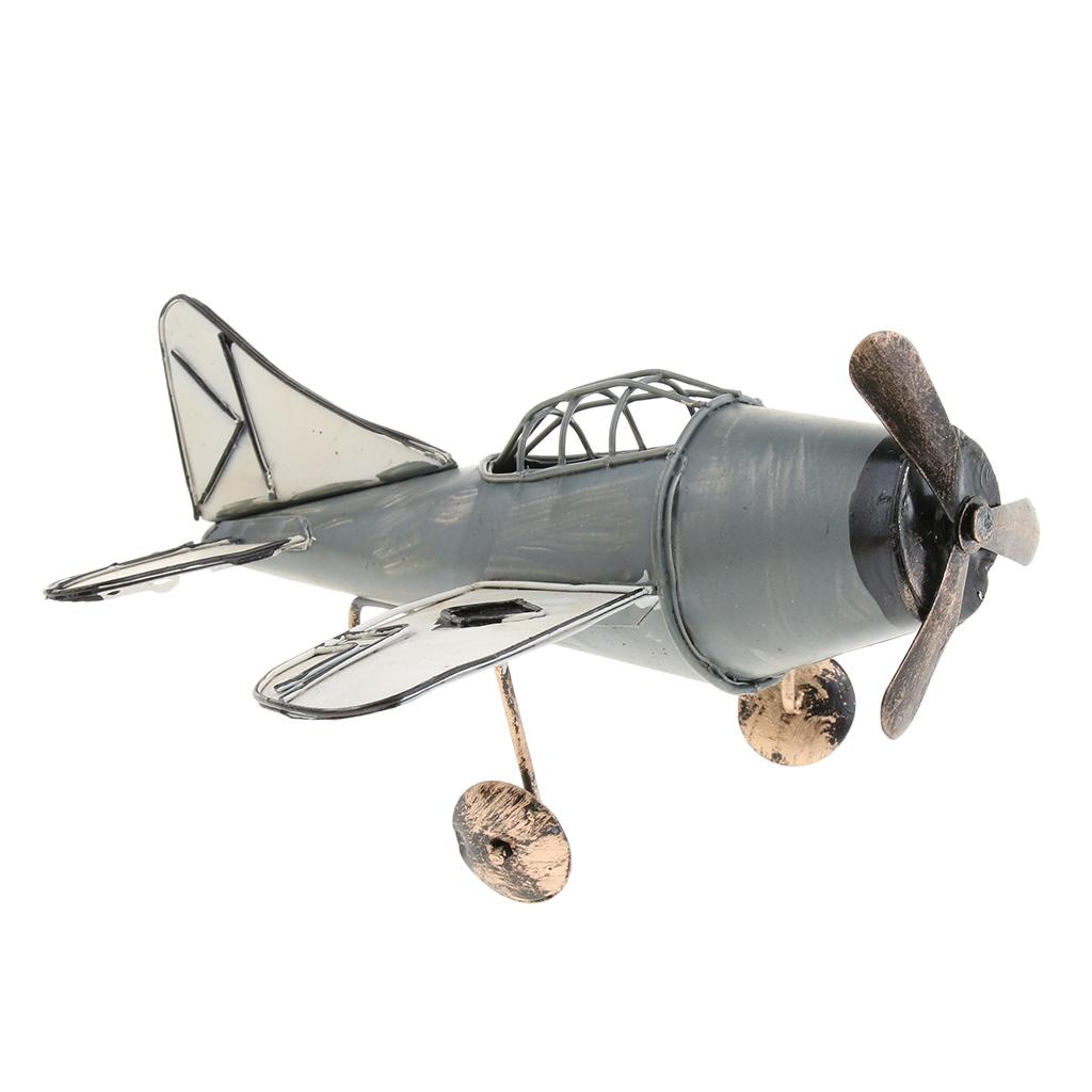 Retro Metal Plane Model Airplane Aircraft Toy Home Decor 2 Color Red/White White