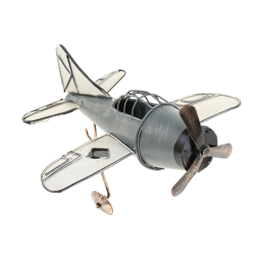 Retro Metal Plane Model Airplane Aircraft Toy Home Decor 2 Color Red/White White