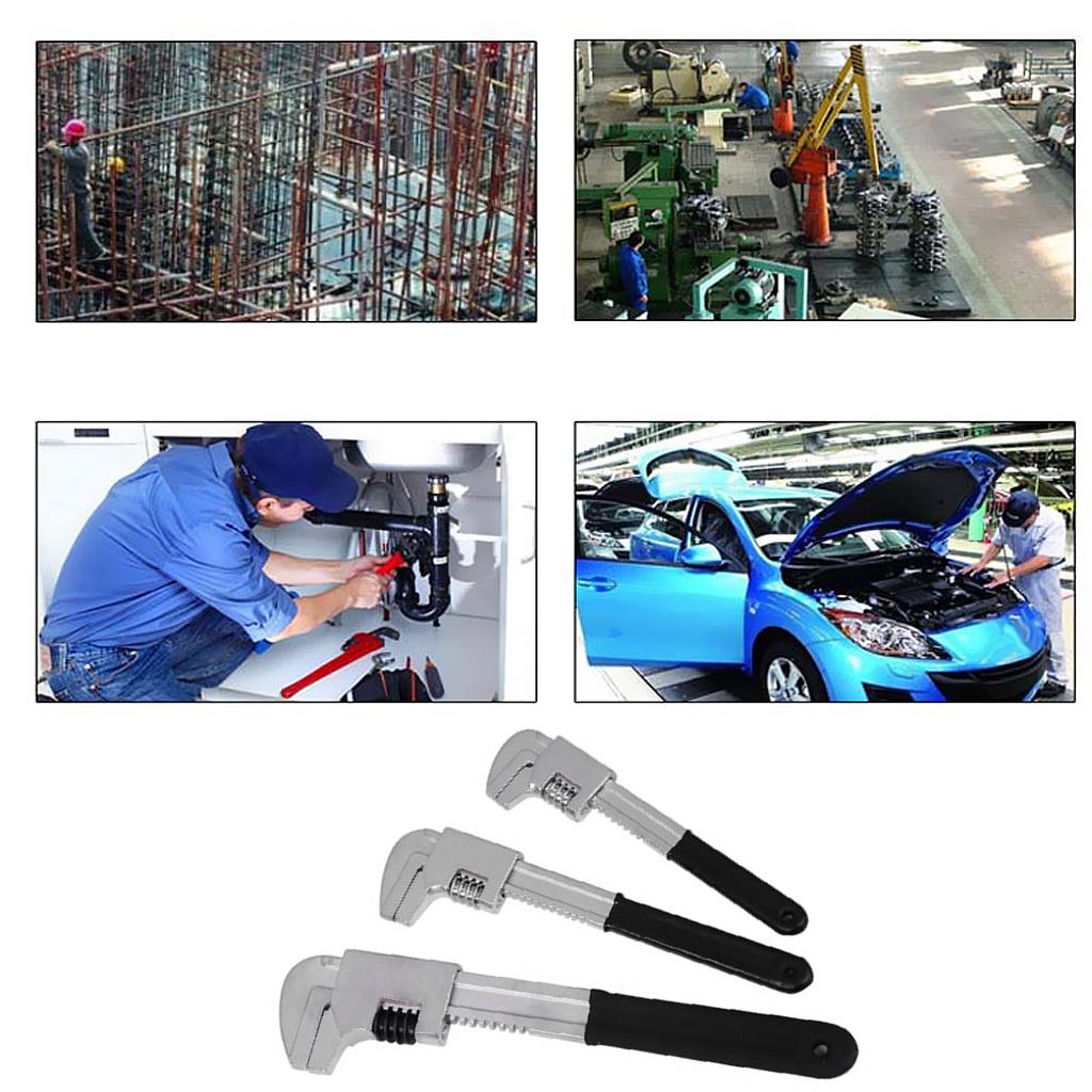 Forged Steel Monkey Wrench Spanner F-Shaped Adjustable Wrench Tool 9 inch