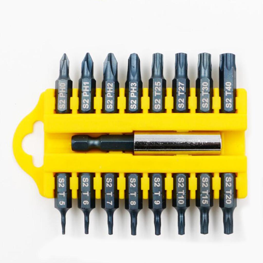 17Pcs Security Tamper Proof Multi-Bit Set Magnetic Holder Screwdriver Bits B