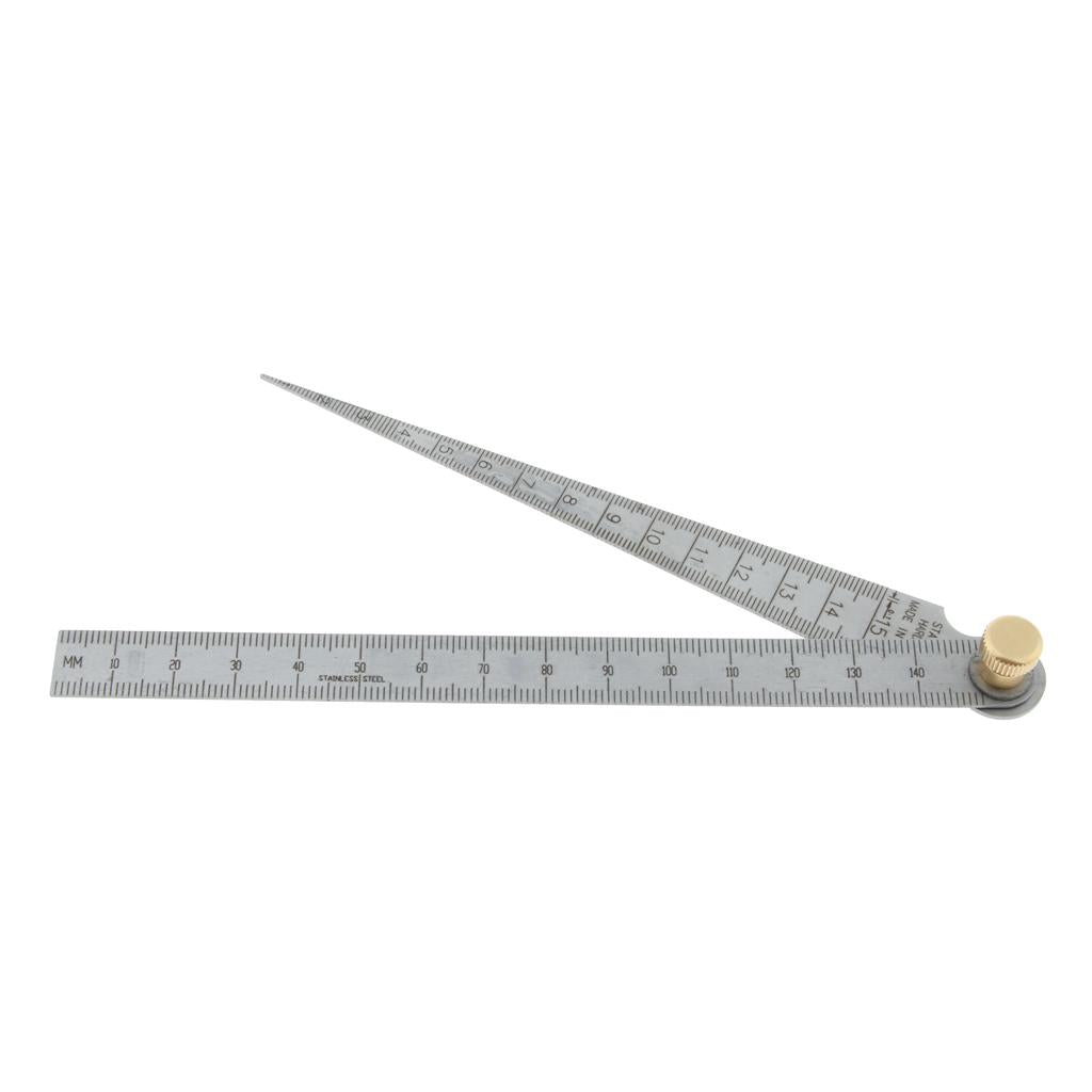 Stainless Steel Taper Welding Feeler Gauge Gage Depth Ruler Gap Hole 1-15mm